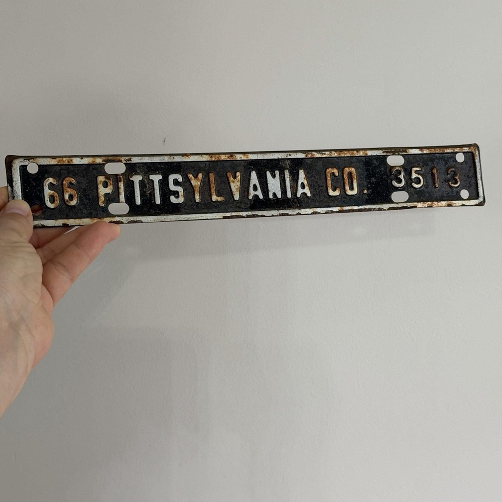 1966 Pittsylvania Co. Virginia License Plate‎ Town Tax Tag City Topper #3513